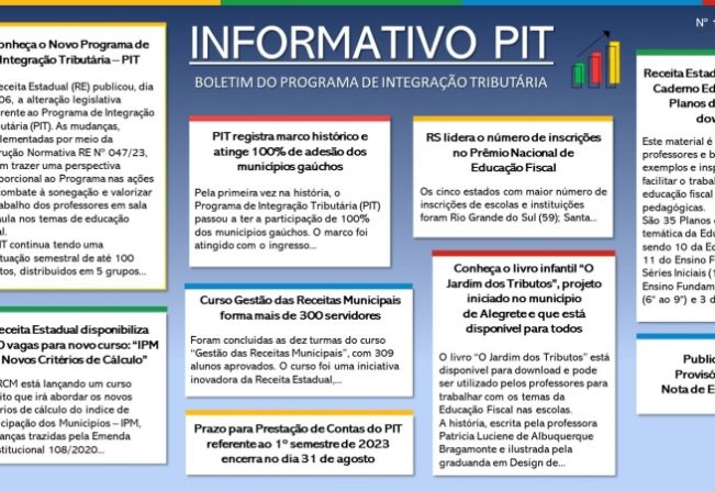 ESTÁ DISPONÍVEL PARA DOWNLOAD O INFORMATIVO DO PROGRAMA DE INTEGRAÇÃO TRIBUTÁRIA Nº 18